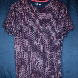 ANTI SOCIAL. Allover Print T-shirt. Eighty Eight Brand. club. Black.Rare. Size M